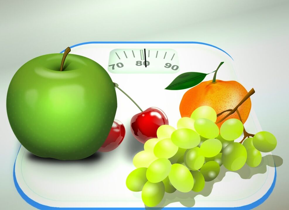 Fruit en bessen op de weegschaal